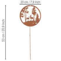 Artikel Gartenstecker Metall Rostoptik Rund Hirsch-Silhouette 53cm 2er-Set