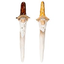 Artikel Dekofigur Zwerg zum Stecken Keramik 16cm Mehrfarbig 2 Stück