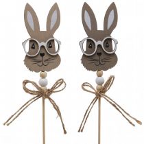 Artikel Blumenstecker Hase mit Brille Dekostecker Holz 4×7,5cm 12 St