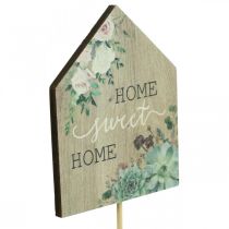 Artikel Blumenstecker Holz Home Sweet Home Deko 6,5x7,5cm 18St