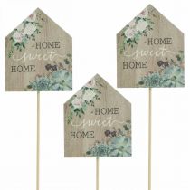 Artikel Blumenstecker Holz Home Sweet Home Deko 6,5x7,5cm 18St