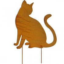 Edelrost Gartenstecker Katze Beetstecker Retro H50cm