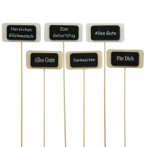 Artikel Blumenstecker Schriftzug, Deko Stecker Tafel 4×8cm 12 St
