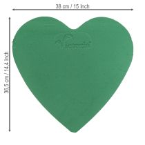 Artikel Steckschaum Herz Grün 38x36,5cm Nasssteckschaum für Floristik – 2er Pack