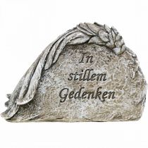 Grabschmuck Engelsflügel mit Spruch Kunststein Grau 16cm 4St