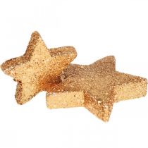 Streudeko Weihnachten Sterne Glitter/Orange Ø4/5cm 40St