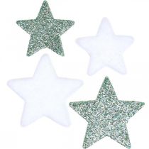 Streudeko Weihnachten Sterne, Streusterne Blau, Weiß Ø4/5cm 40St