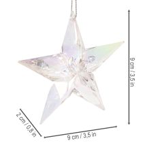 Artikel Dekoanhänger Stern Acryl 9cm transparent irisierend 6er-Set