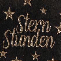 Artikel Schwarzer Weihnachtsstern Holzdekor 'Sternstunden' Goldakzente 4er-Set 14cm