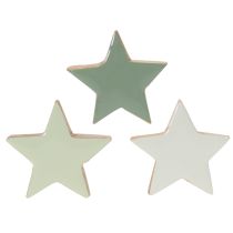 Artikel Holzstern-Set 5 cm, 9 Stück, Mintgrün und Weiß, Dekoration