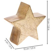 Artikel Deko-Sterne Holz Gold 10cm 3er-Set Tischaufsteller Innenbereich