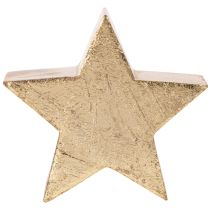Artikel Deko-Sterne Holz Gold 10cm 3er-Set Tischaufsteller Innenbereich