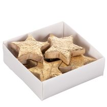Artikel Deko-Sterne 5cm Holz goldfarben beschichtet 9 Stück Innenbereich
