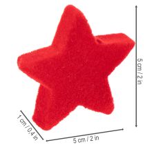 Artikel Dekostern beflockt aus Kunststoff 4–5 cm rot 40 Stück