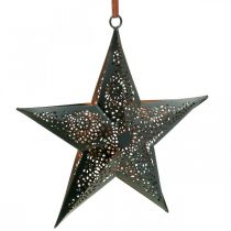 Weihnachtsanhänger Stern Metallstern Schwarz H19cm