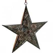 Weihnachtsanhänger Stern Metallstern Schwarz H25,5cm