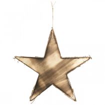 Christbaumschmuck Holz Stern Natur, geflammt H25cm