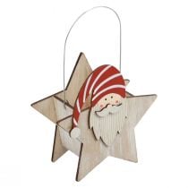 Stern aus Holz Wichtel Rot Weiß Tischdeko 15,5×6×16,5cm
