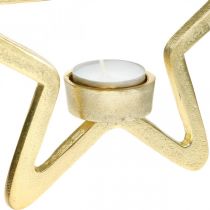 Deko Stern Teelichthalter zum Hängen Metall Golden 20cm