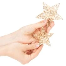 Artikel Deko Stern Set Draht Gold 10cm und 7cm 12 Stück