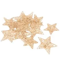 Artikel Deko Stern Set Draht Gold 10cm und 7cm 12 Stück