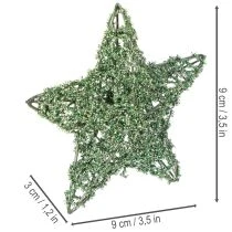 Artikel Drahtstern Set grün 12 Stück 7cm und 10cm Innenbereich