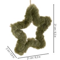 Artikel Kunstfell Stern Anhänger Grün 21cm 4 Stück