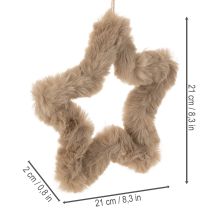 Artikel Hängender Deko-Stern aus Kunstfell 21 cm Beige für Innenbereich