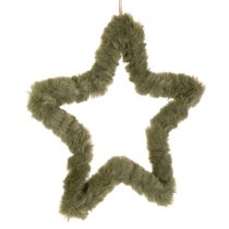 Artikel Stern Hängedekoration Kunstfell Grün 30cm 3er-Set