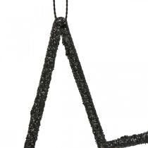 Artikel Weihnachtsdeko Stern Anhänger Schwarz Glitter 17,5cm 9 St