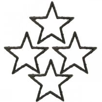 Artikel Streudeko Weihnachten Sterne Schwarz Glitter Ø4cm 120 St