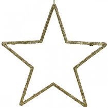 Artikel Weihnachtsdeko Stern Anhänger Golden Glitter 17,5cm 9St