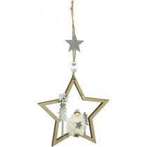 Weihnachtsdeko Stern Holz Dekohänger Ø13,5cm 4St
