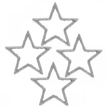 Artikel Streudeko Weihnachten Sterne Silbern Glitter Ø4cm 120 St
