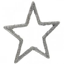 Artikel Streudeko Weihnachten Sterne Silbern Glitter Ø4cm 120St