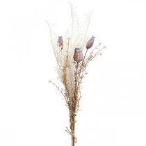 Artikel Mohnkapseln Deko Trockenblumen künstlich Farn Creme 63cm