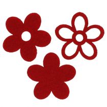 Streu-Deko Filzblume Rot sortiert im Mix Ø4cm 72St