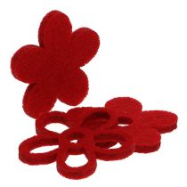 Streu-Deko Filzblume Rot sortiert im Mix Ø4cm 72St