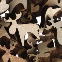 Artikel Streudeko Holz Elch Natur Braun 2x2,5cm 108 Stück für Weihnachten & Festtage
