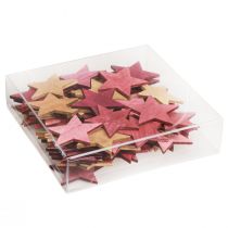 Artikel Streudeko Weihnachtssterne Holz 3-Farben-Set Ø4cm 72er-Pack für festliche Tafeldeko