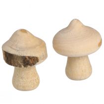 Artikel Mini-Pilze aus Holz mit naturbelassener Rinde - Rustikale Tischdeko & Bastelbedarf Ø2cm 36er-Set