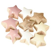Artikel Streudeko Holzsterne Rosa Weiß Gelb Ø3cm 9 St - Elegante Dekoration