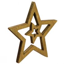 Artikel Streudeko Weihnachten Holzsterne 4 Farben Mix Ø4cm 72er-Set für festliche Deko