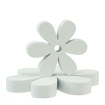 Artikel Streudeko Holz Tischdeko Weiß Blumen Ø2cm–6cm 20 St