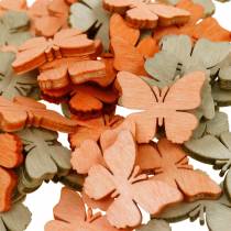 Streudeko Schmetterling Holzschmetterlinge Sommerdeko Orange, Aprikose, Braun 144St