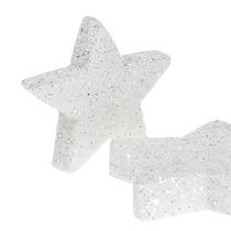 Streudeko Sterne weiß mit Glimmer 4-5cm 40St