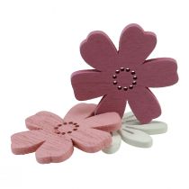 Artikel Streudeko Tisch Blumen Holz Weiß Rosa Lila 3,5cm 36St