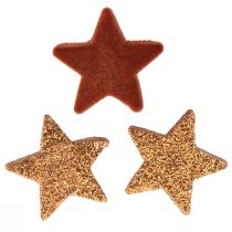 Artikel Streudeko Weihnachten Sterne Braun/Orange Ø4/5cm 40 St