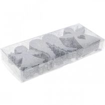 Artikel Streudeko Weihnachten Engel Deko Silber Glitter H8cm 24 St