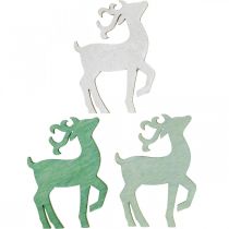 Artikel Streudeko Weihnachten Holz Hirsch Grün 4×3cm 72 St